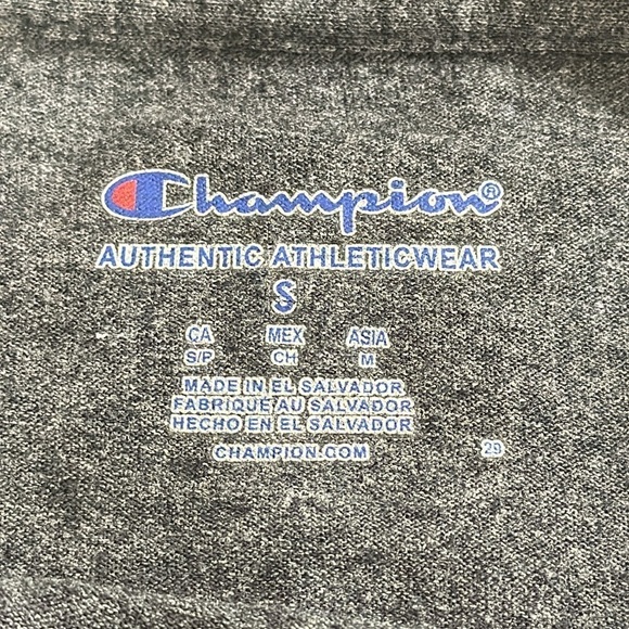 Champion Notre Dame Fighting Irish Logo Tee Shirt Men's S Gray Short Sleeve EUC - Picture 6 of 9